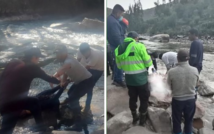 Policía rescata cadáver de mujer en río Vilcabamba